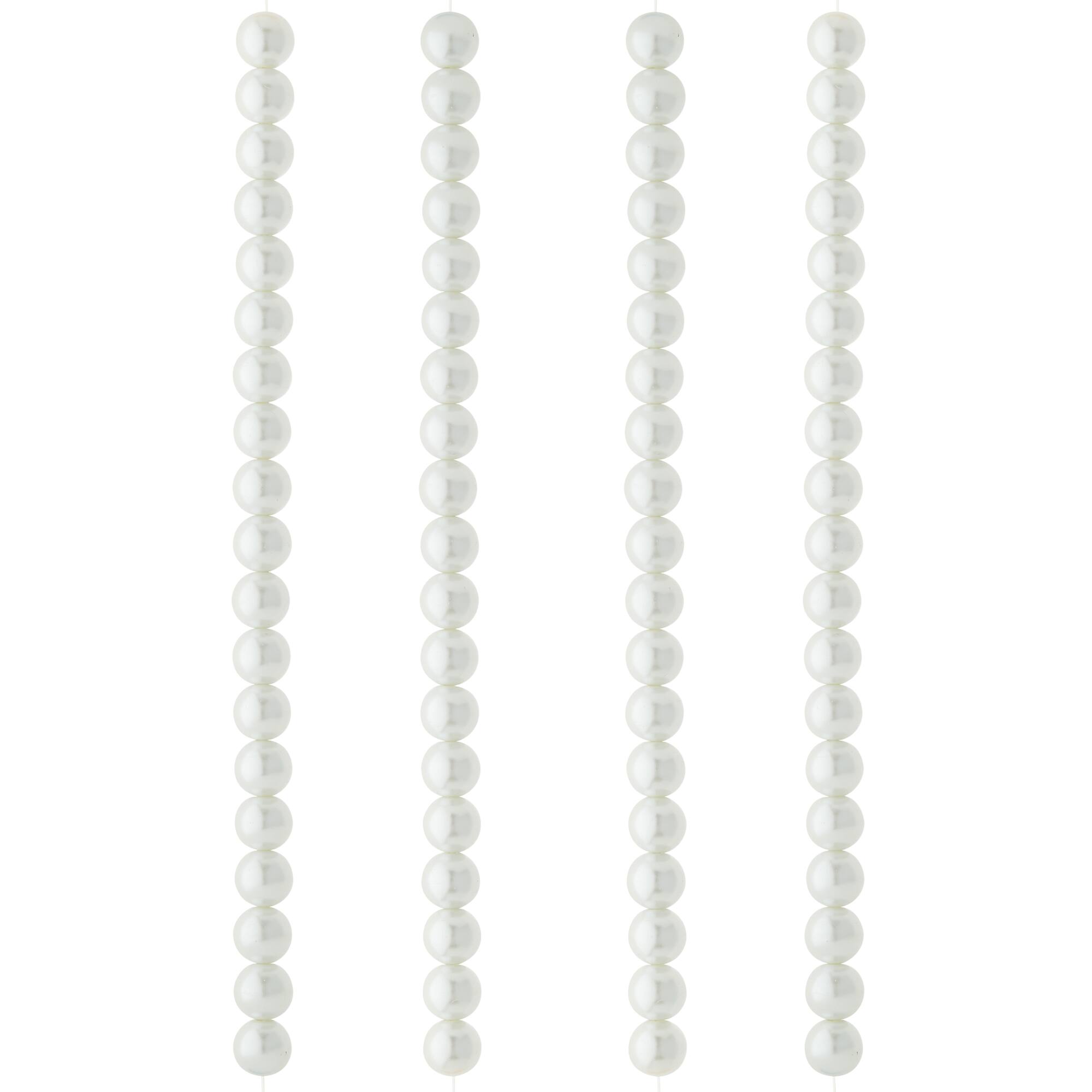 9 Packs: 72 ct. (648 total) Glass White Pearl Round Beads, 10mm by Bead Landing™